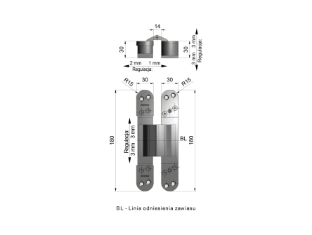 Zawias ukryty DX 61